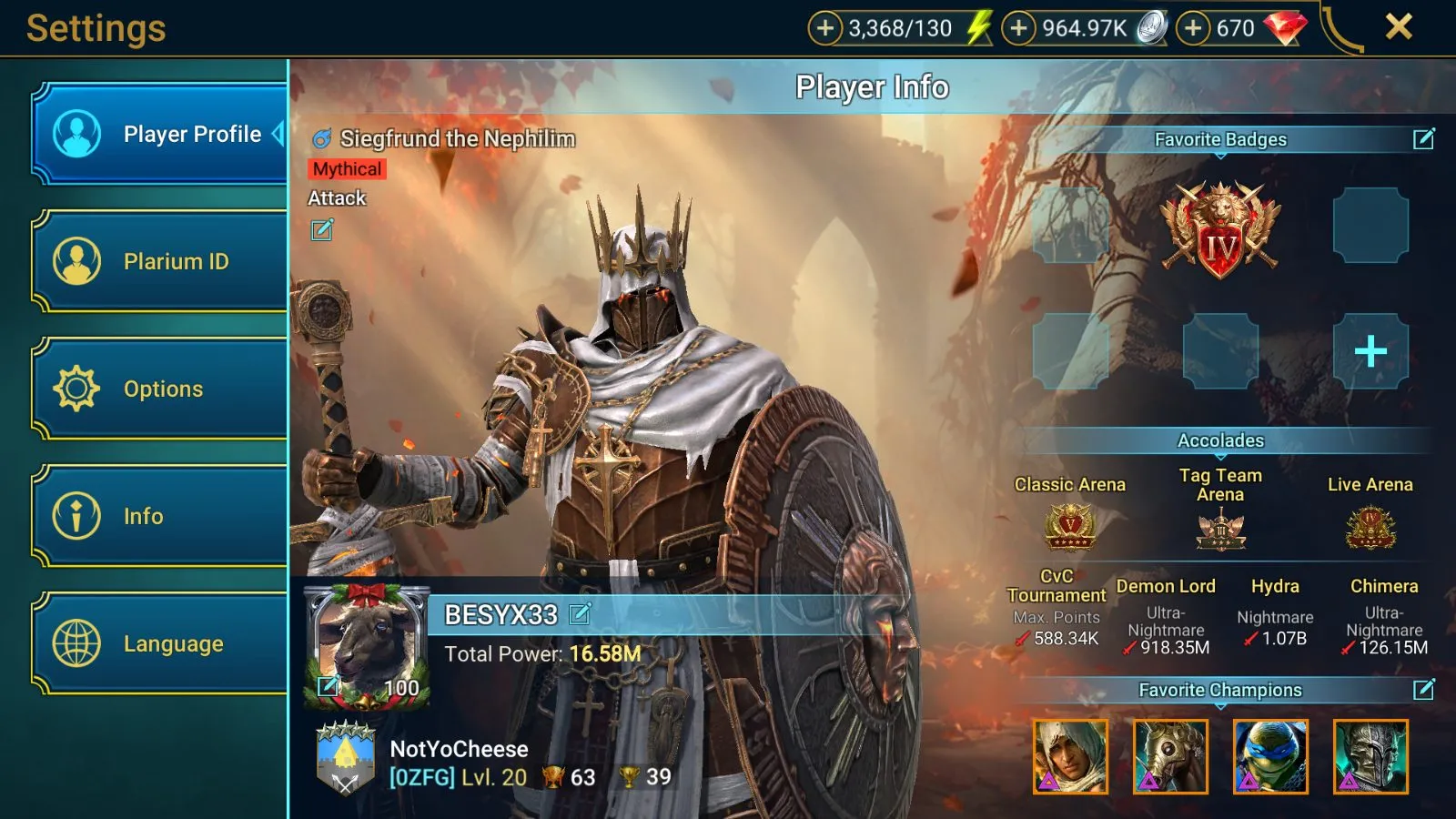 16.6M PP | 7 Mythicals (Siegfrund, Androc, Mezomel) | 6★Marius, Bayek, 3 TMNT (Leo, Donnie) — screenshot 9